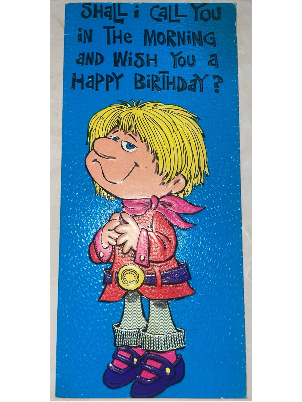 Vintage 1969 Happy Birthday Card (Handmade Envelope)
